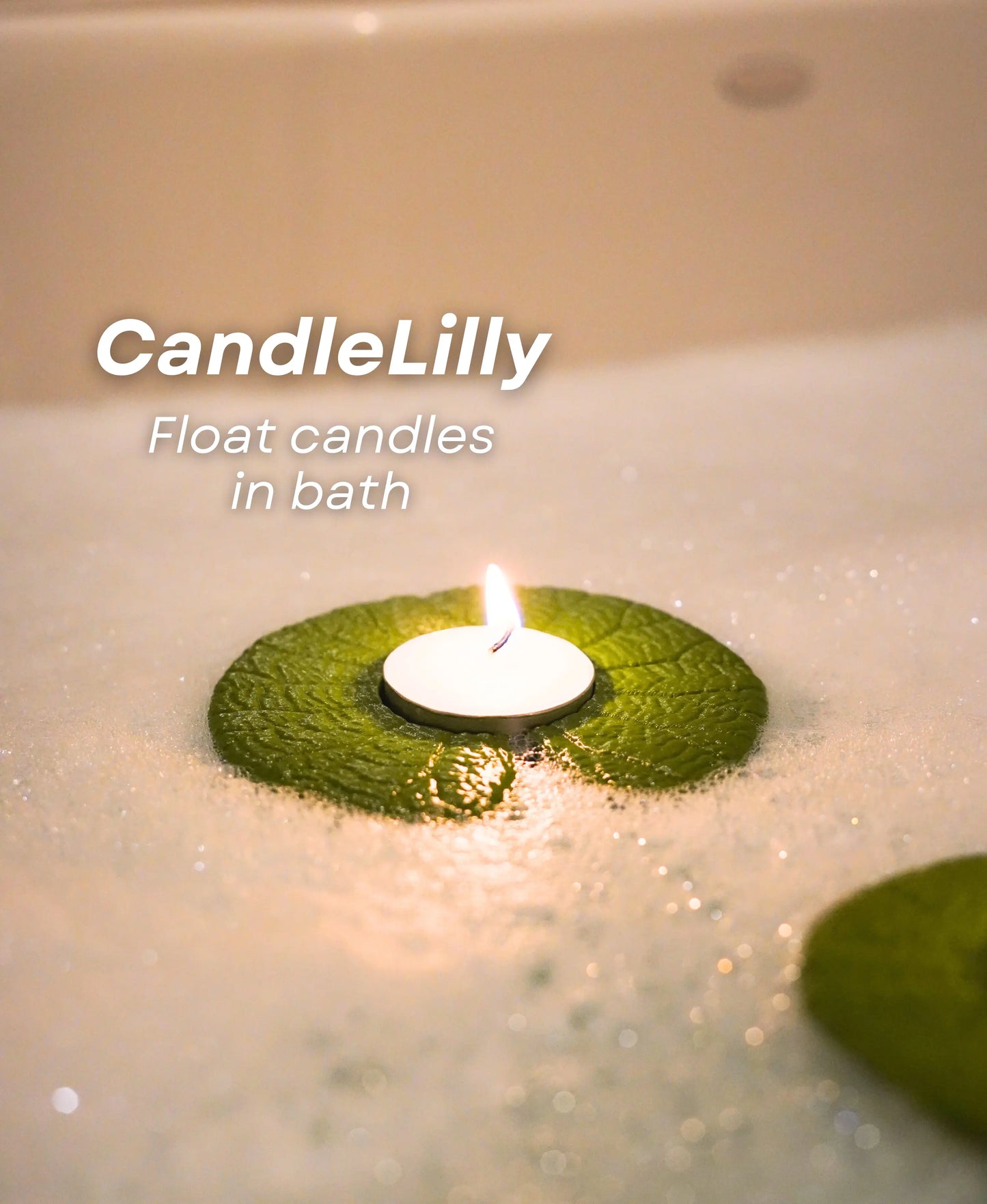 Floating Lilypad Wine Glass and Candle Holder for Bathtub