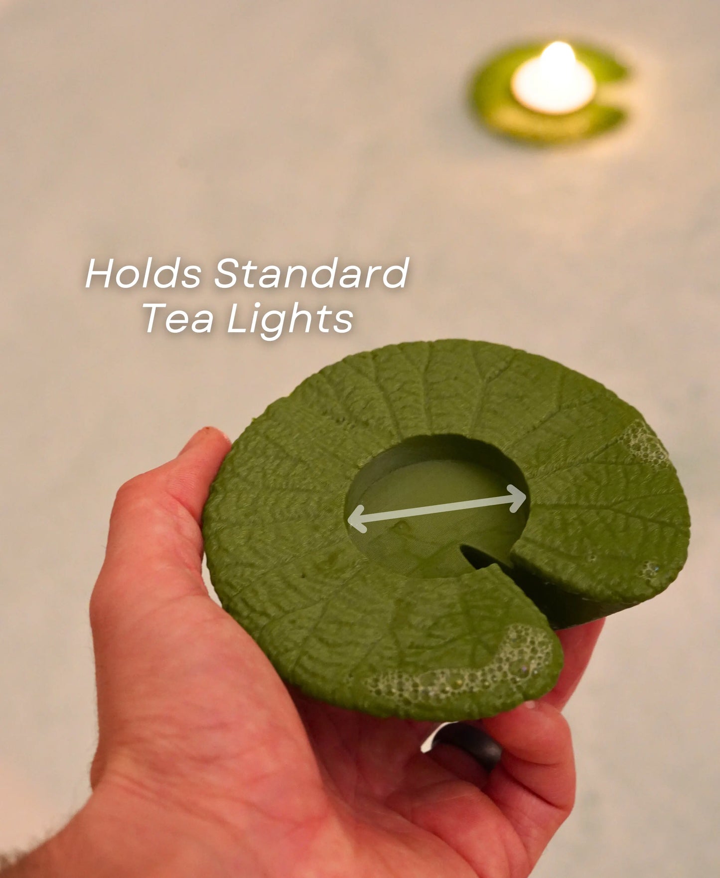 Floating Lilypad Wine Glass and Candle Holder for Bathtub